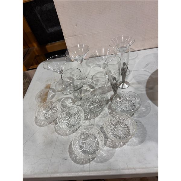 Glasses and small dessert, bowls