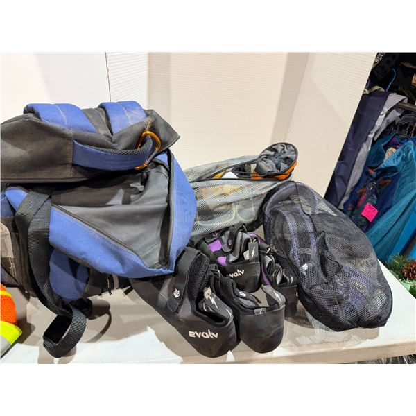 Rock, climbing, shoes, bags, etc.