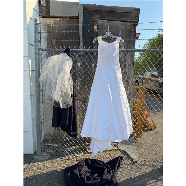 Wedding dress and veil