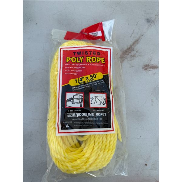 Twisted poly rope 1/4" x 50'