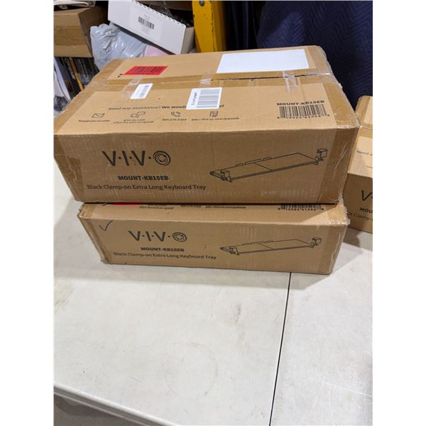 VIVO Black clamp on extra long keyboard trays  (2)