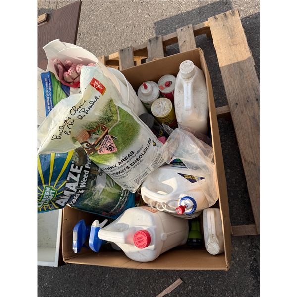 Gardening chemicals and seeds, etc.