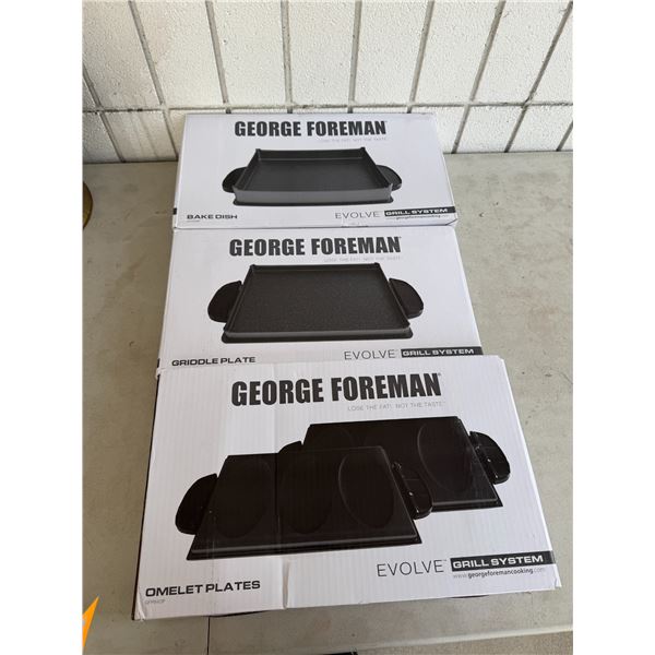 George Foreman big dish, griddle plate, omelette plate plates