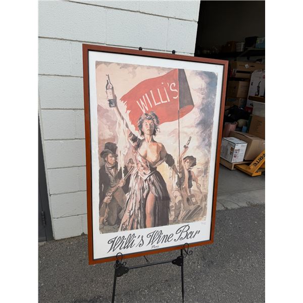 WILLI'S wine bar Paris signed 28 1/4" x 38"