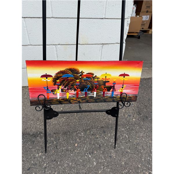 Signed canvas art 19 1/2" x 8"