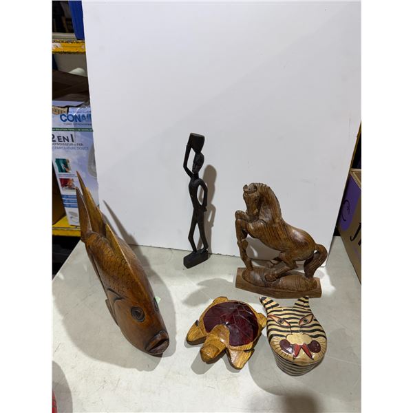 Carved wood decor