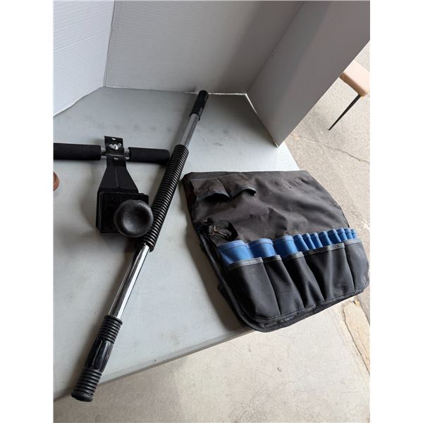 Exercise bar, and organizing case