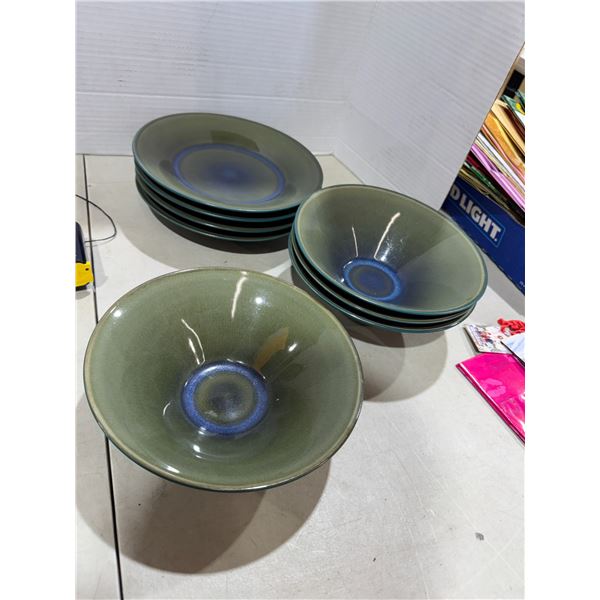 Pottery bowls and plates
