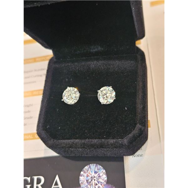 2.0ct each Moissanite stud earrings - Retail $2020