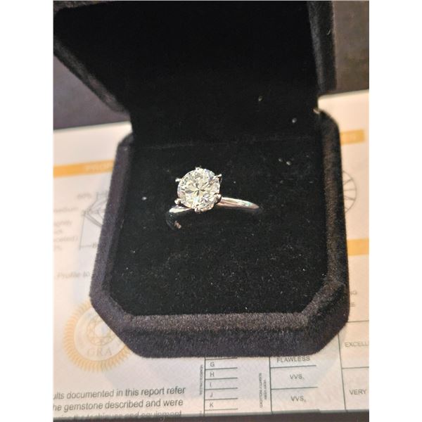 2.0ct Moissanite Solitaire Ring resizable - Retail $1785