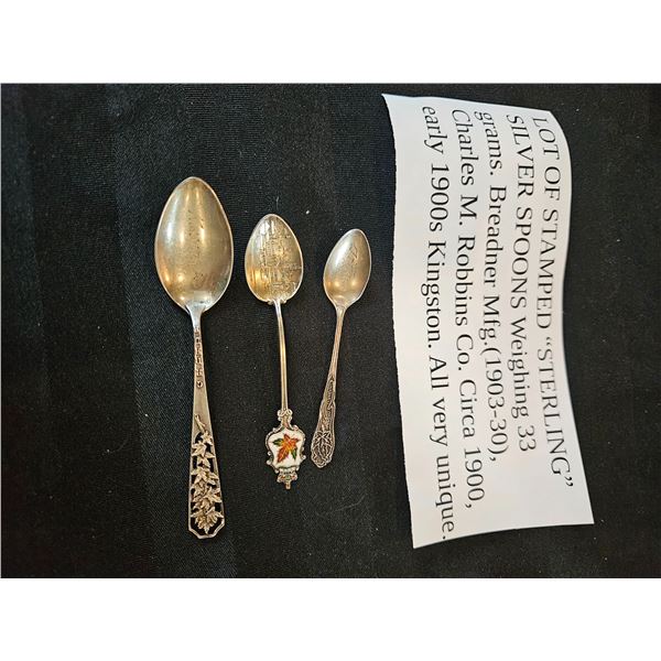Lot of stamped Sterling Spoons