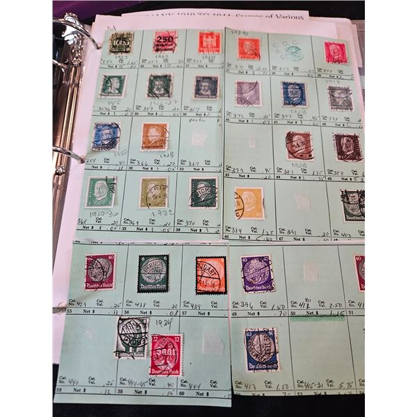 3 pages of assorted stamps
