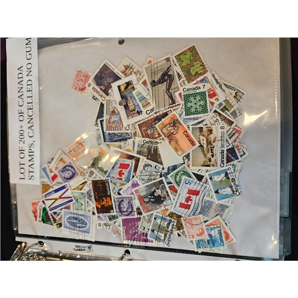 Lot of 200+ stamps