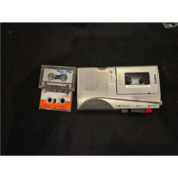 Sanyo cassette recorder with tapes