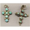 Image 2 : 12 Silver Turquoise Rings, 2 Turquoise Crosses