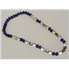 Image 1 : Cobalt Blue Crystal and Millefiori Bead Necklace