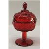 Image 2 : Red Glass Lidded Candy Dish