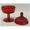 Image 3 : Red Glass Lidded Candy Dish