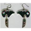 Image 1 : Zuni Silver Inlay Bear Earrings