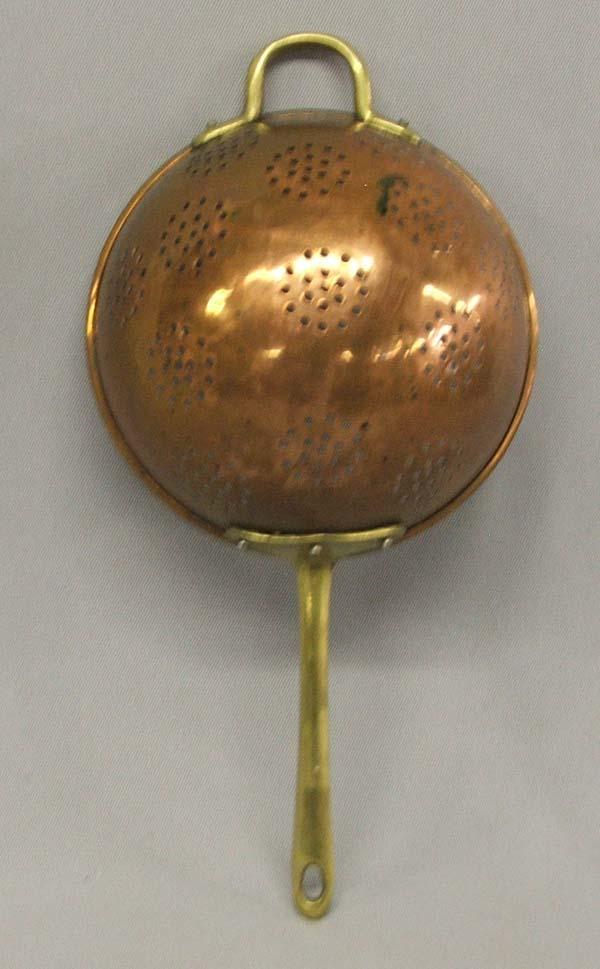 Antique Copper Covered Strainer Brass Handles