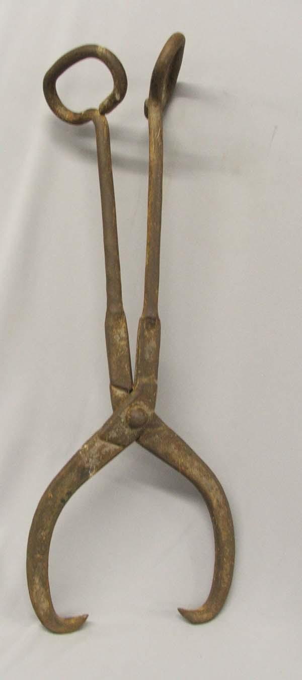 Antique Large Cast Iron Ice Tongs