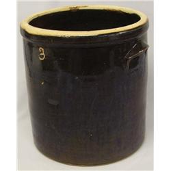 Brown Stoneware Crock, #3