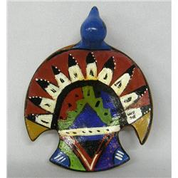 Jemez Glazed Pottery Bird Plate