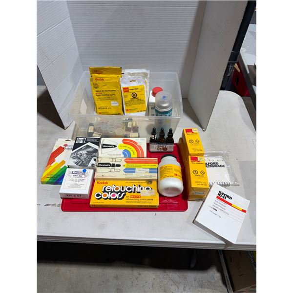 Photography related items, film cleaner, pastels, etc.