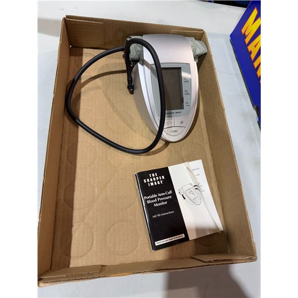 The sharper image, portable arm cuff, blood pressure monitor