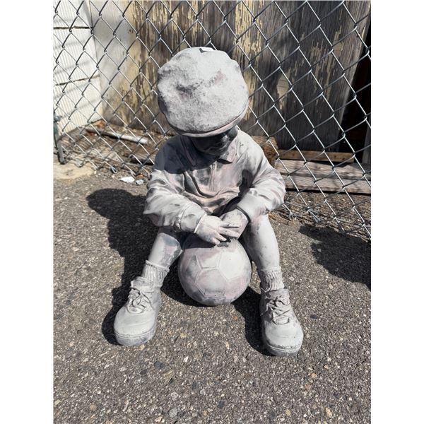 Soccer player garden decor