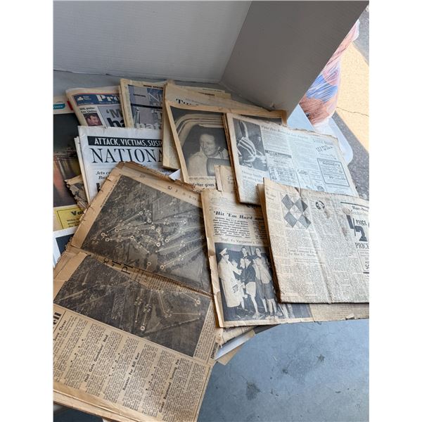 Vintage newspaper clippings