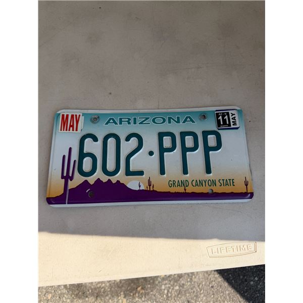 Arizona License Plate