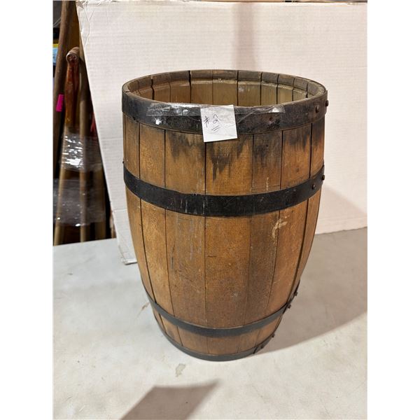 Small Vintage topless bottomless oak barrel