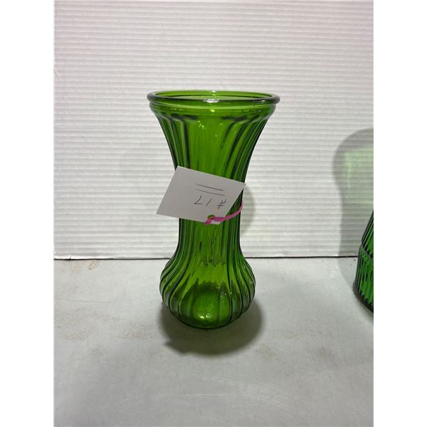 Vintage Hoosier Green glass vase