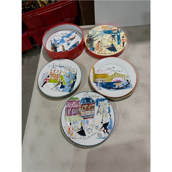 Set a four dessert plates
