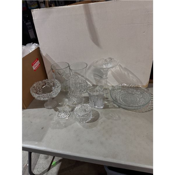 Crystal and glassware home decor, etc.