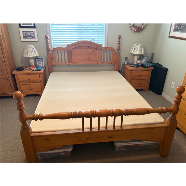 Queen size bed frame with boxspring