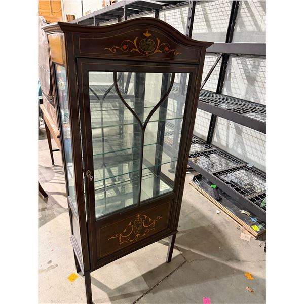 Antique display cabinet 26" x 11 1/2" x 59 1/2" tallY