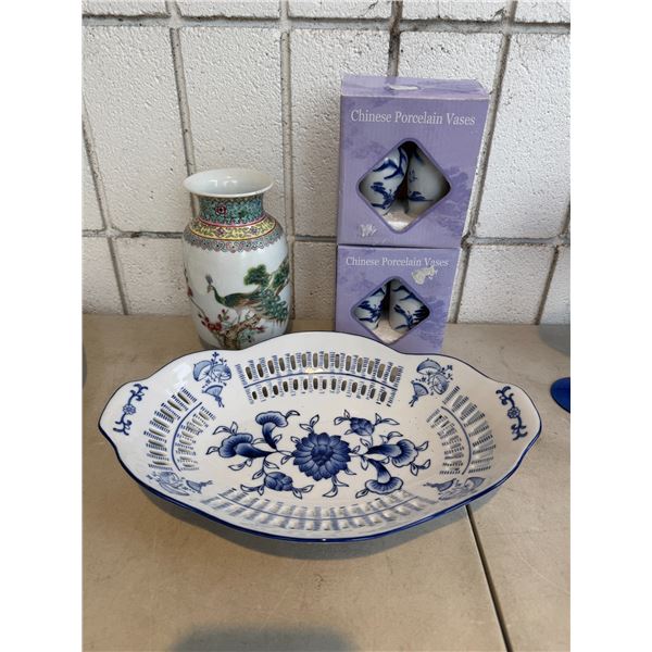 Asian themed vases and other