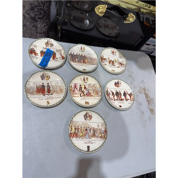 7 French late 1800s military plates