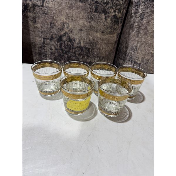 CULVER Regency 22 carat gold, old-fashioned glasses set of six