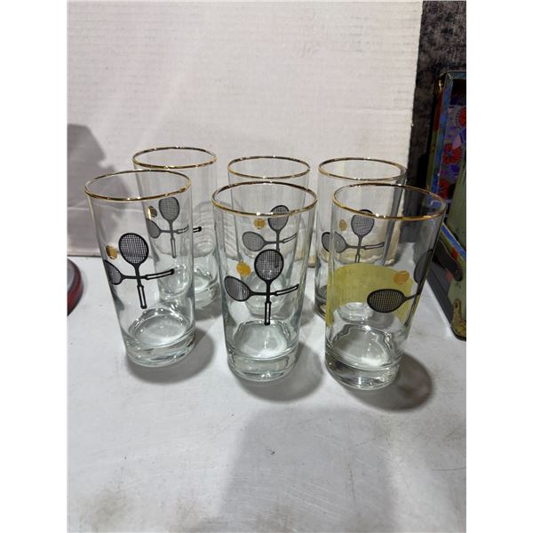 MCM Libbey, tennis highball glasses set of six