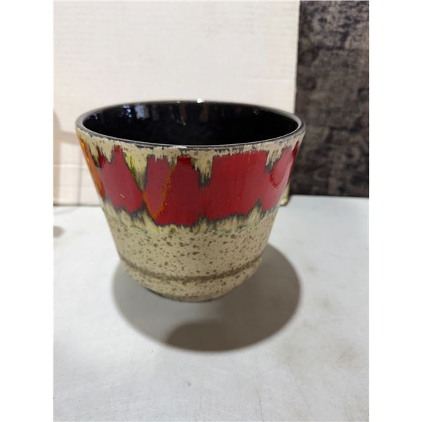 West German pottery planter 6 inches tall