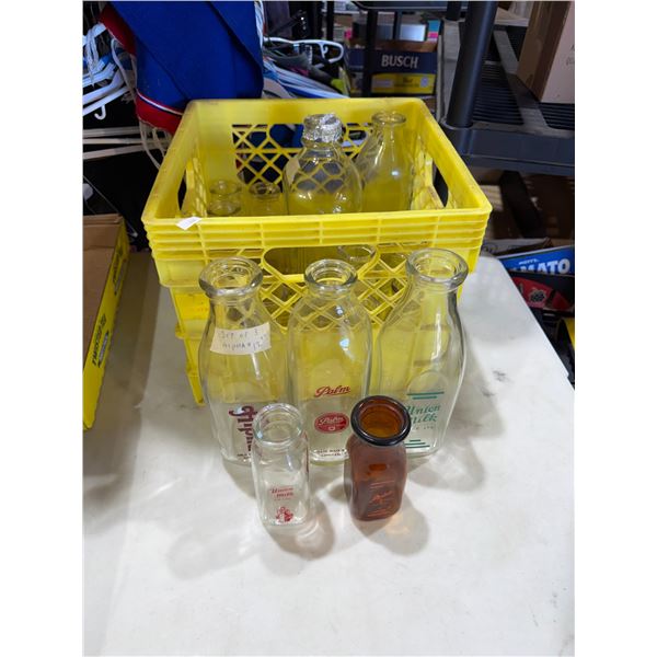 Antique milk, bottles, union, milk, palm, Alpha, etc.