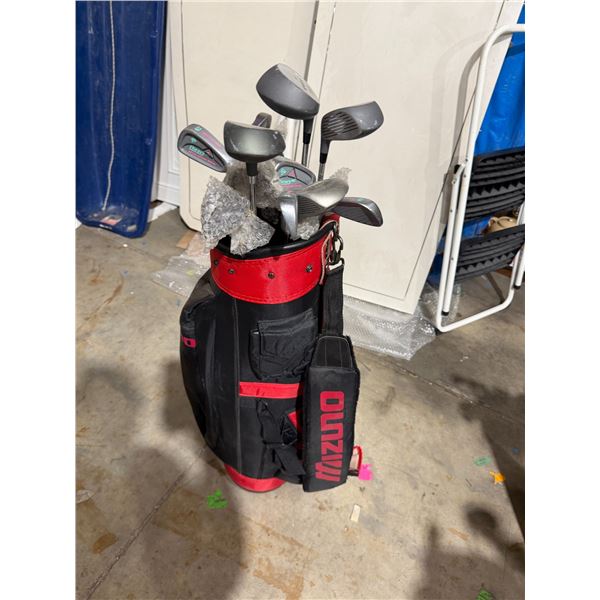 Golf clubs and golf bag