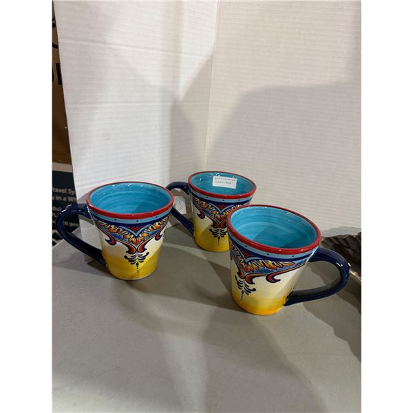 3 Euro ceramics mugs, Zanzibar pattern