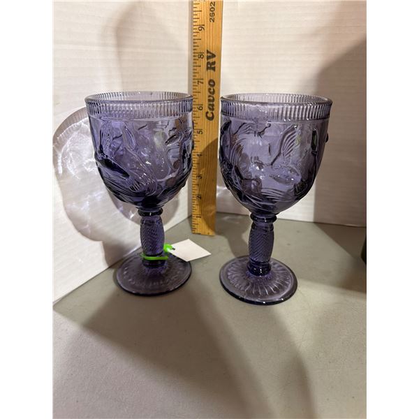 2 Abbott Collection Hummingbird goblets