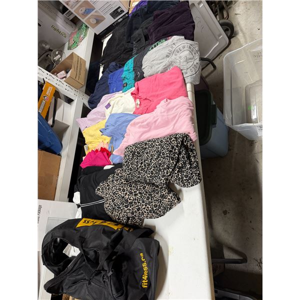 Lot of clothing size, large and duffel bag