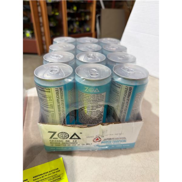 ZOA 12 pk energy drinks tropical punch 09/12/26