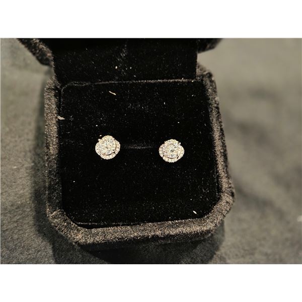 0.5ct each Halo Stud earrings